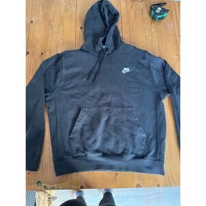 Nike Sportswear Club Fleece Hoodie Black Pullover Sweatshirt Mens Size M